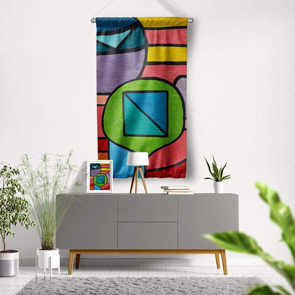 Renkli Geometrik Duvar Flaması 5041