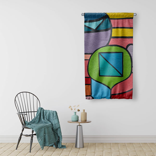 Renkli Geometrik Duvar Flaması 5041