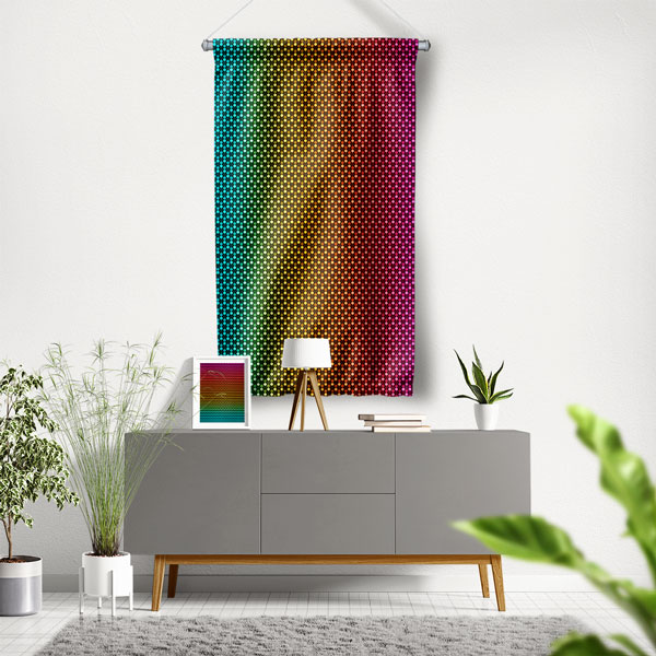 Renk Geçişli Modern Desen Duvar Flaması Kumaş Baskı 5096