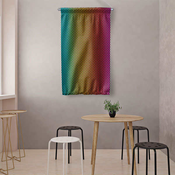 Renk Geçişli Modern Desen Duvar Flaması Kumaş Baskı 5096