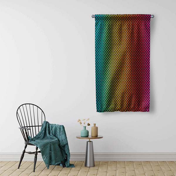 Renk Geçişli Modern Desen Duvar Flaması Kumaş Baskı 5096