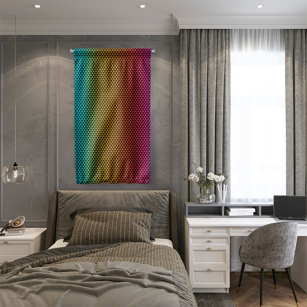 Renk Geçişli Modern Desen Duvar Flaması Kumaş Baskı 5096