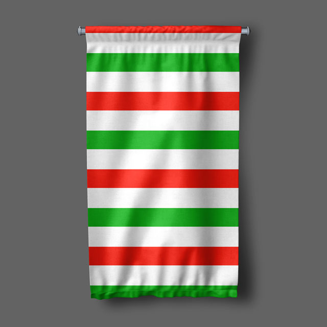 Kırmızı Yeşil Çizgili Minimal Desen Duvar Flaması 5197