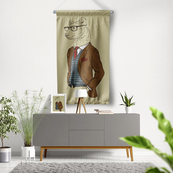 Centilmen Ayı Duvar Flaması 5214