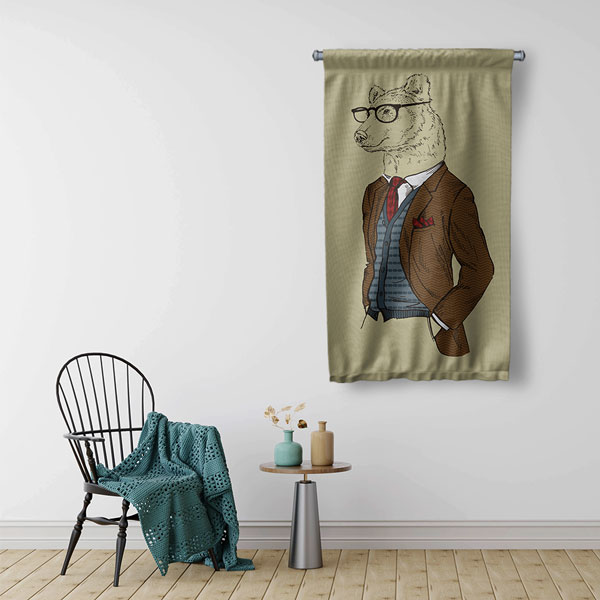 Centilmen Ayı Duvar Flaması 5214