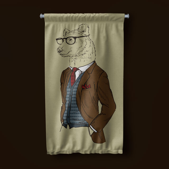 Centilmen Ayı Duvar Flaması 5214