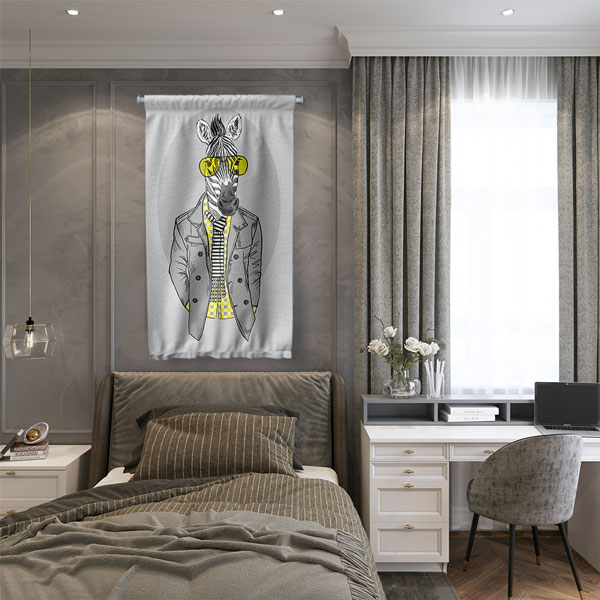 Hipster Zebra Duvar Flaması 5216