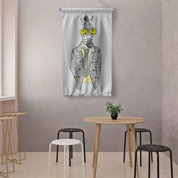 Hipster Zebra Duvar Flaması 5216