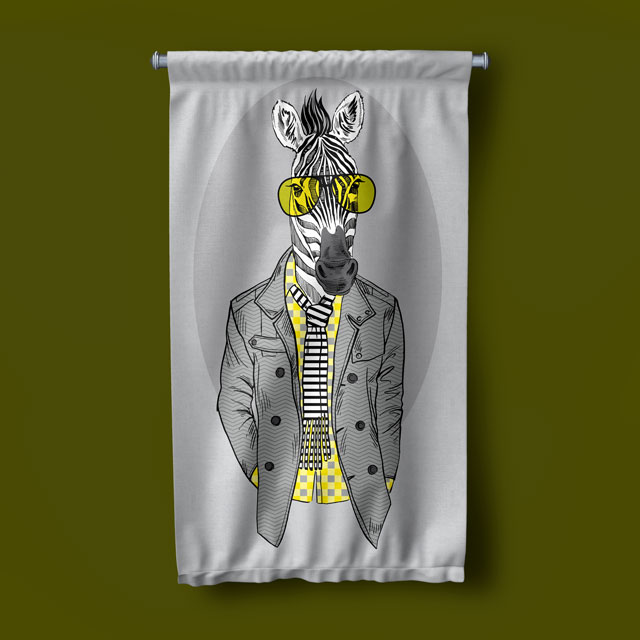 Hipster Zebra Duvar Flaması 5216