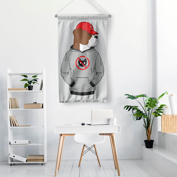 Sokak Stili Köpek Duvar Flaması 5217