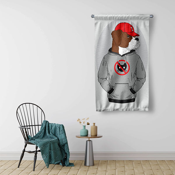 Sokak Stili Köpek Duvar Flaması 5217