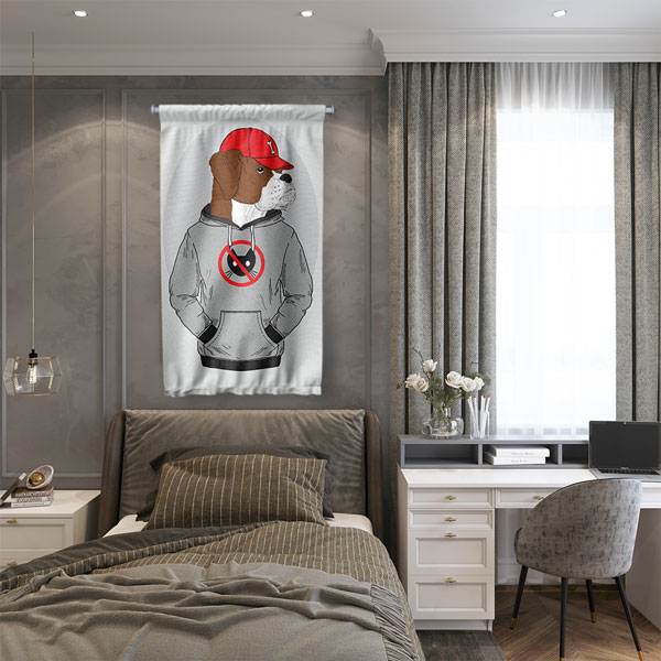 Sokak Stili Köpek Duvar Flaması 5217