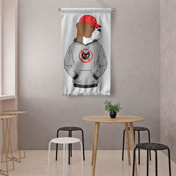 Sokak Stili Köpek Duvar Flaması 5217