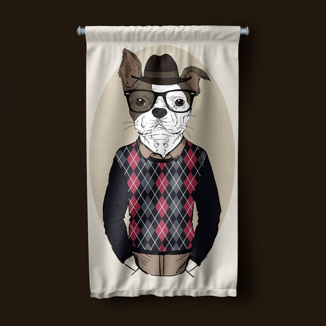 Retro Köpek Duvar Flaması 5218