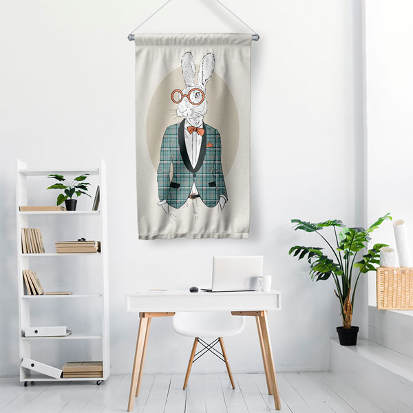 Şık Tavşan Duvar Flaması 5221