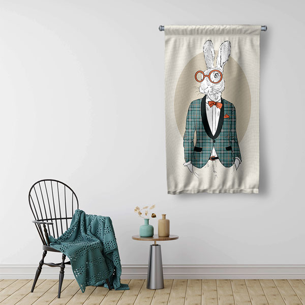 Şık Tavşan Duvar Flaması 5221