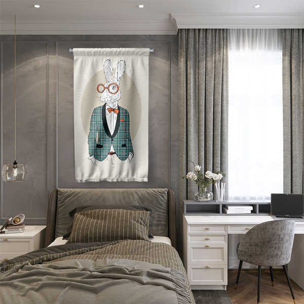 Şık Tavşan Duvar Flaması 5221