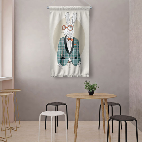 Şık Tavşan Duvar Flaması 5221