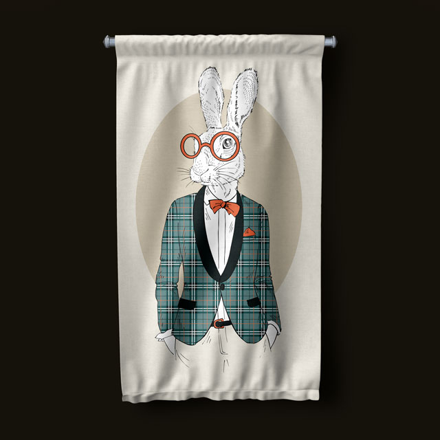 Şık Tavşan Duvar Flaması 5221