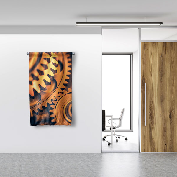 Endüstriyel Dişli Çark Tasarımlı Duvar Flaması 5507