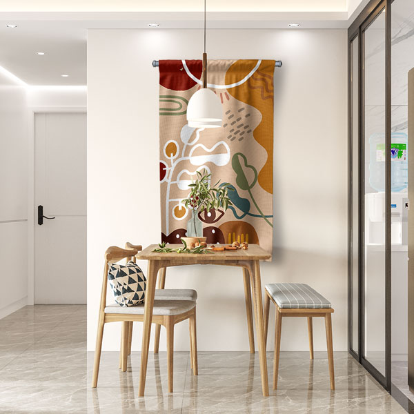 Soyut Güneş ve Doğal Formlu Minimal Duvar Flaması 6292