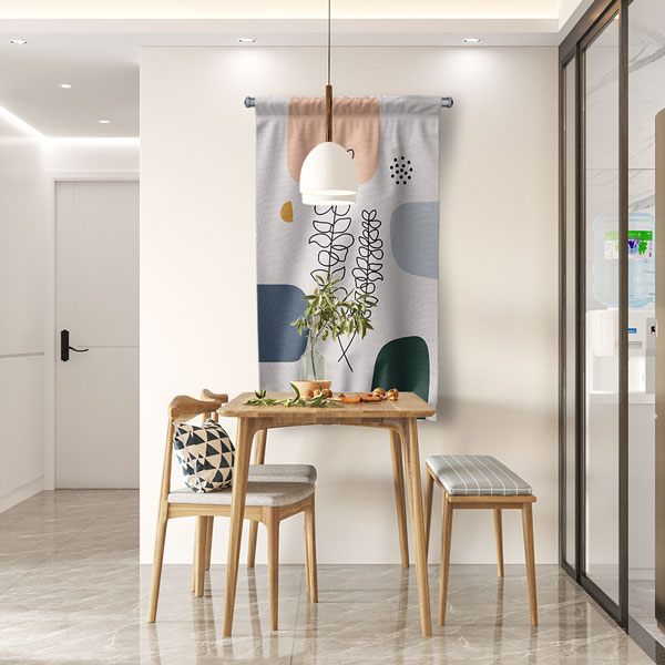 Minimal Çizgisel Yaprak Tasarımlı Duvar Flaması 6294