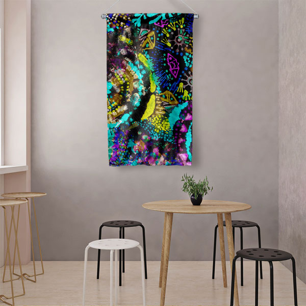 Neon Soyut Grafiti Duvar Flaması 5037