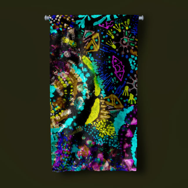 Neon Soyut Grafiti Duvar Flaması 5037