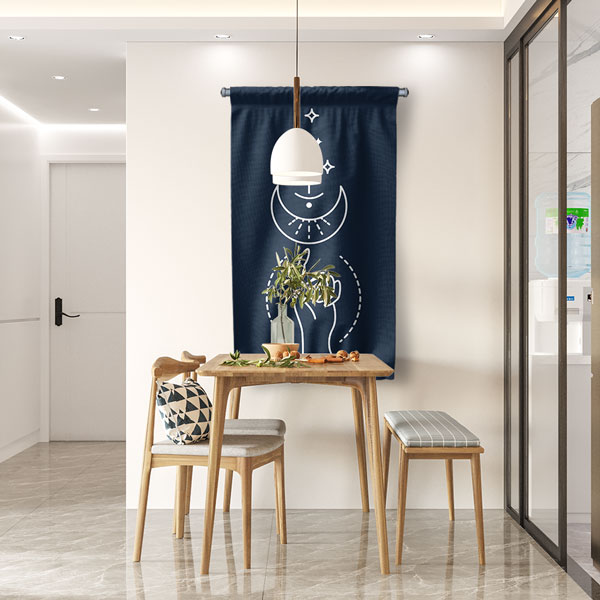 Minimal Ay ve El Figürlü Duvar Flaması 6297