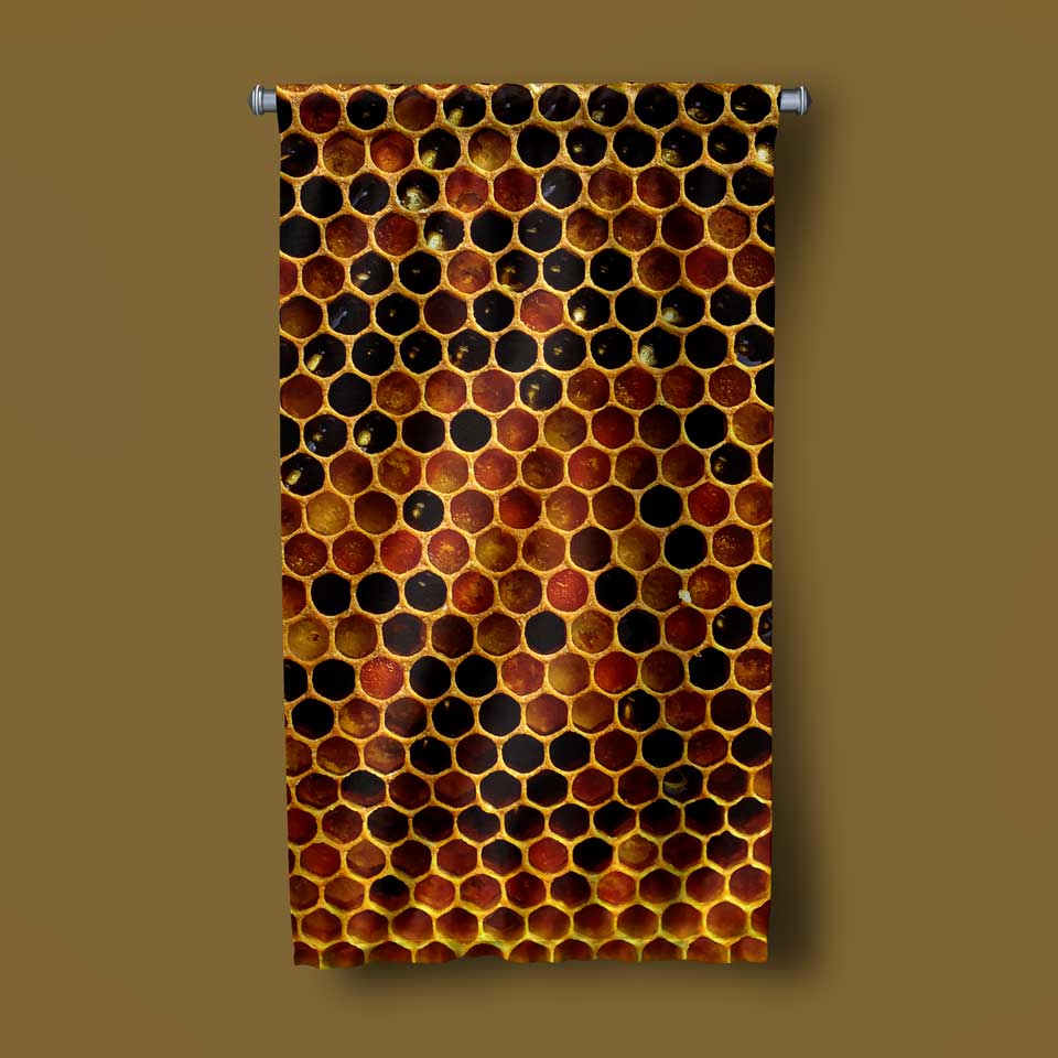 Bal Peteği Desenli Arı Kovanı Duvar Flaması 4770