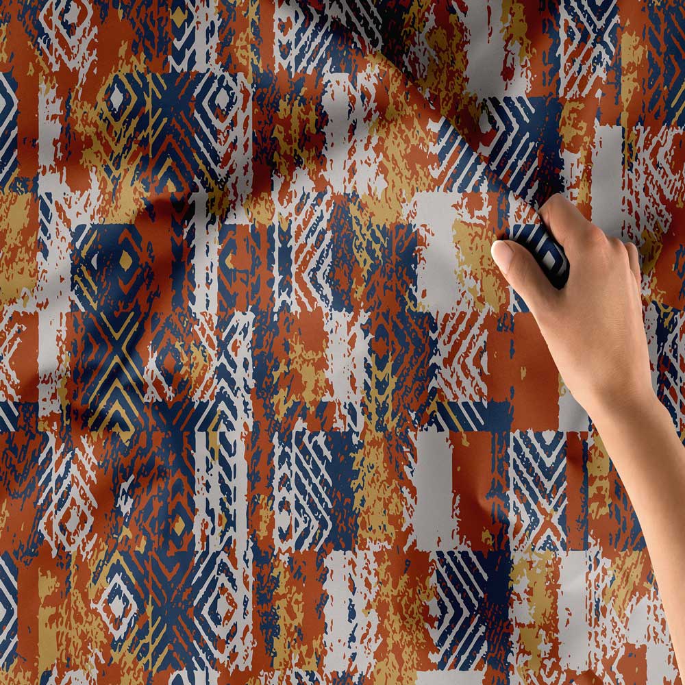 Dokulu Geometrik Desen Sanatı Duvar Örtüsü 4179