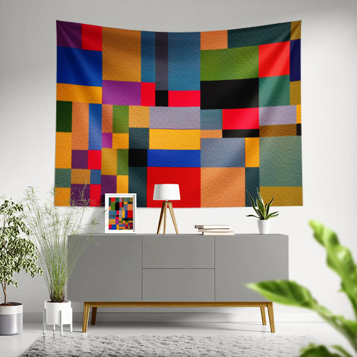 Renkli Geometrik Duvar Örtüsü 4182