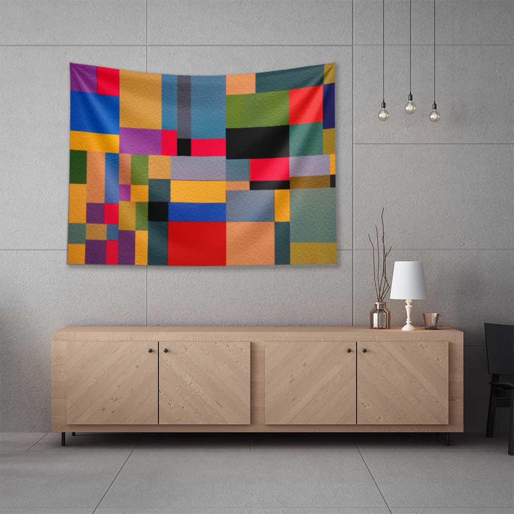 Renkli Geometrik Duvar Örtüsü 4182