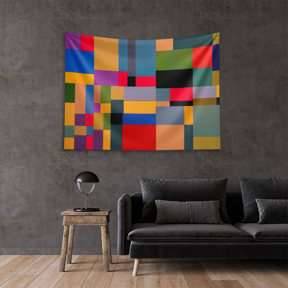 Renkli Geometrik Duvar Örtüsü 4182