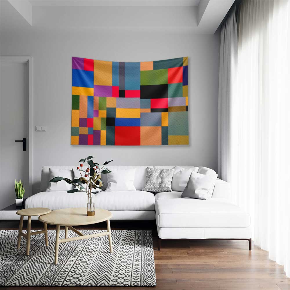 Renkli Geometrik Duvar Örtüsü 4182