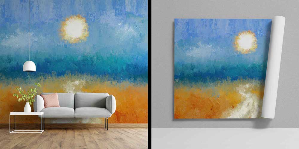 Soyut Güneş ve Deniz Ufku Duvar Kağıdı 4406