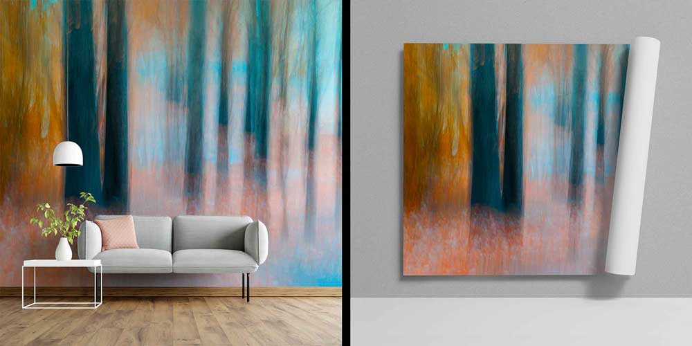 Soyut Orman Dokulu Modern Duvar Kağıdı 4407