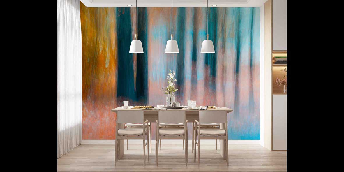 Soyut Orman Dokulu Modern Duvar Kağıdı 4407