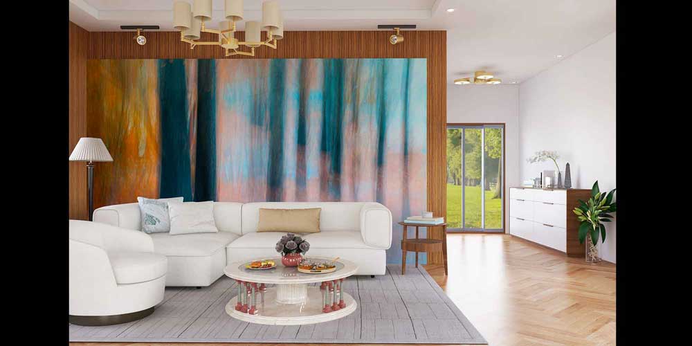 Soyut Orman Dokulu Modern Duvar Kağıdı 4407