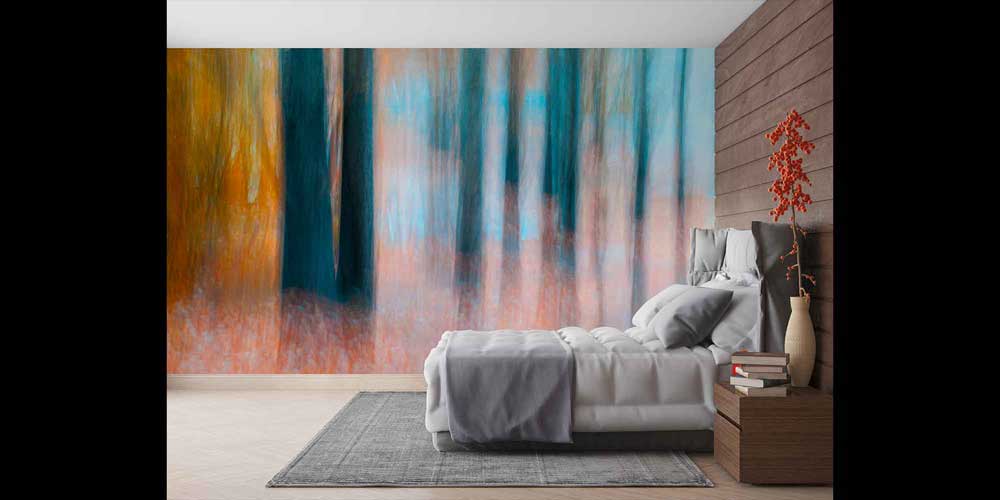 Soyut Orman Dokulu Modern Duvar Kağıdı 4407