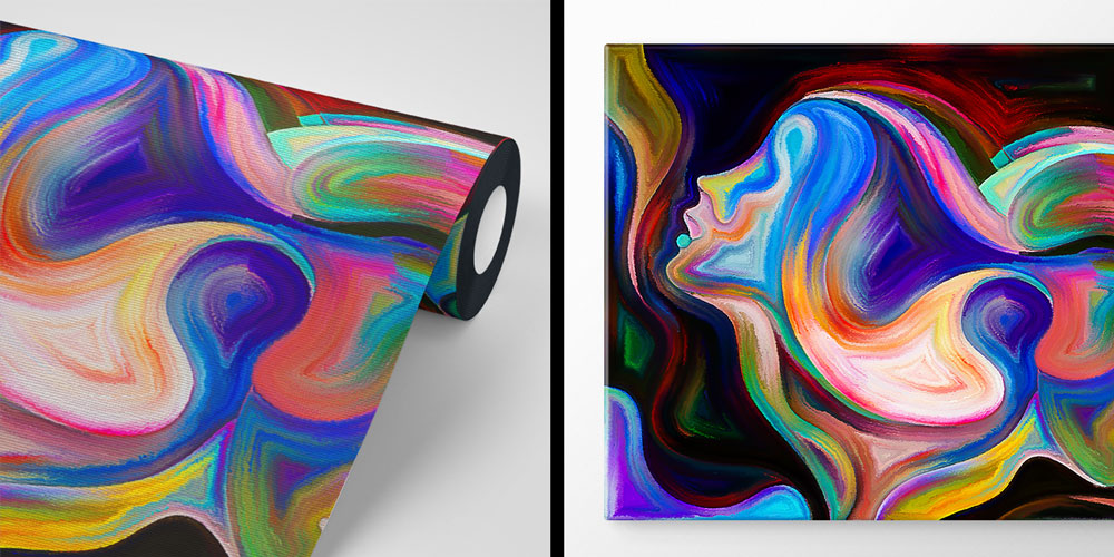 Renkli Soyut Romantik Yüzler Duvar Kağıdı 4487