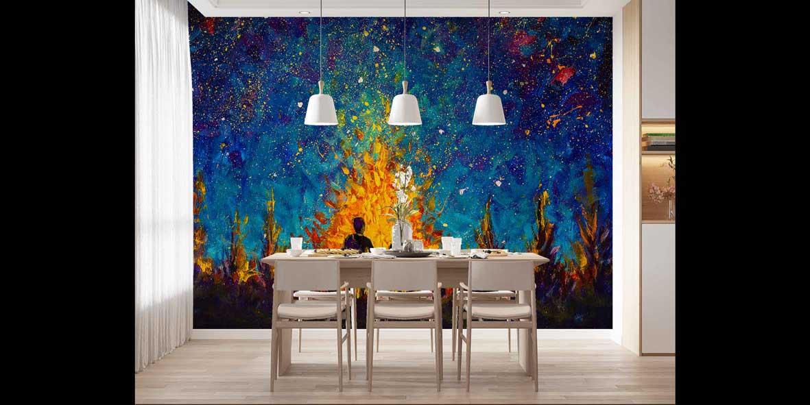 Ateş Işığında Romantik Çift Duvar Kağıdı 4489