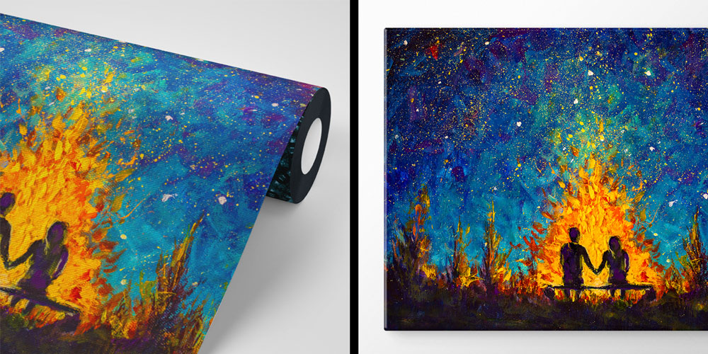 Ateş Işığında Romantik Çift Duvar Kağıdı 4489