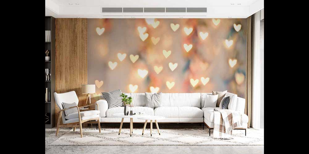 Işıltılı Kalpler Romantik Duvar Kağıdı 4491