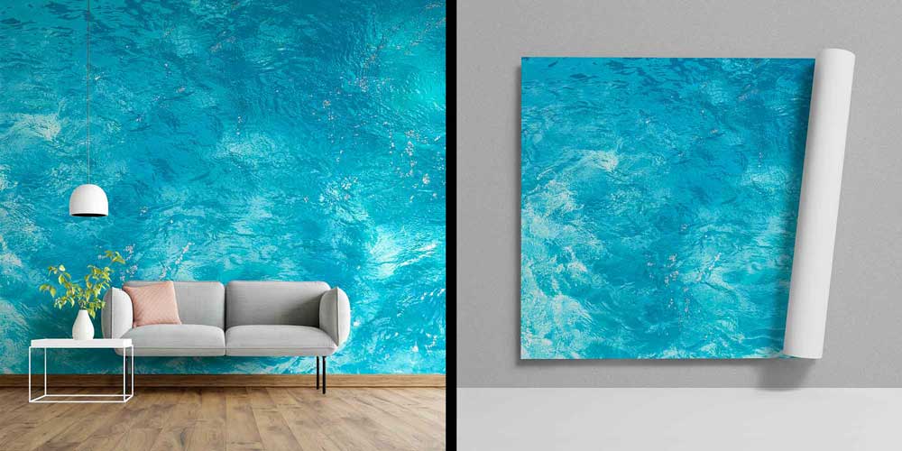 Turkuaz Su Dokulu Duvar Kağıdı 4609