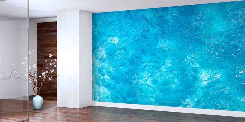 Turkuaz Su Dokulu Duvar Kağıdı 4609