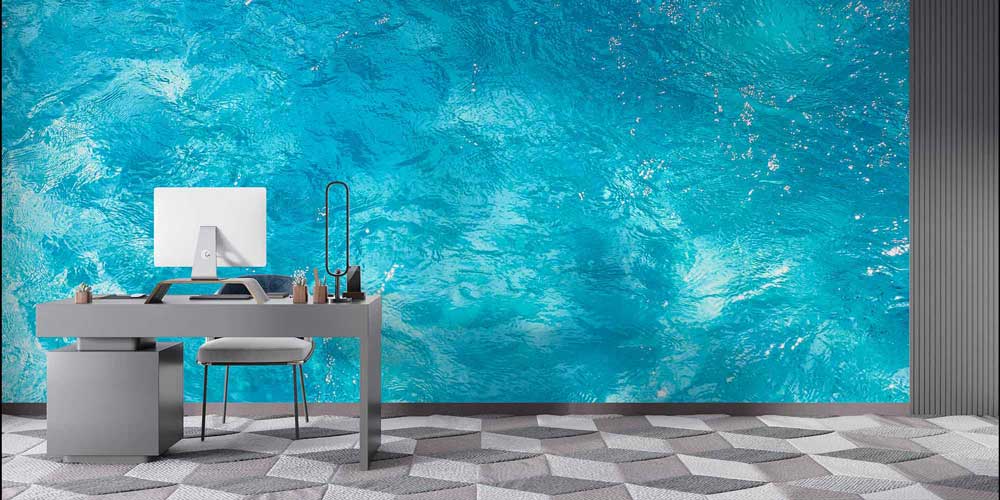 Turkuaz Su Dokulu Duvar Kağıdı 4609