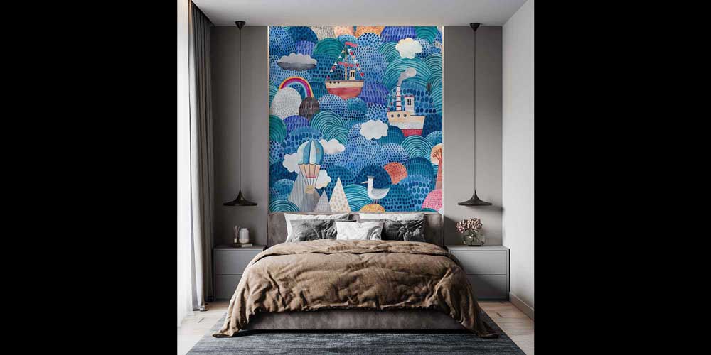 İllüstratif Deniz Temalı Duvar Kağıdı 4613