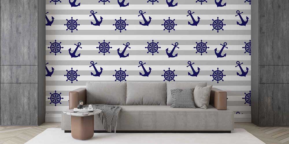 Çapa ve Dümen Desenli Duvar Kağıdı 4617