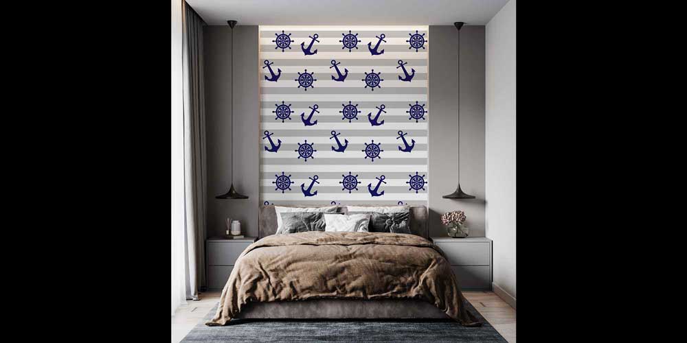 Çapa ve Dümen Desenli Duvar Kağıdı 4617